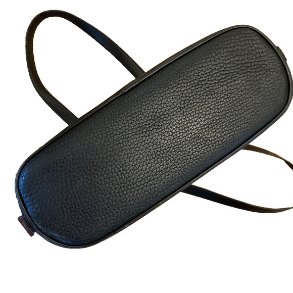 Vintage Dooney & Bourke AWL Buckle Satchel Zip Top Purse Bag Black Leather - Picture 9 of 16